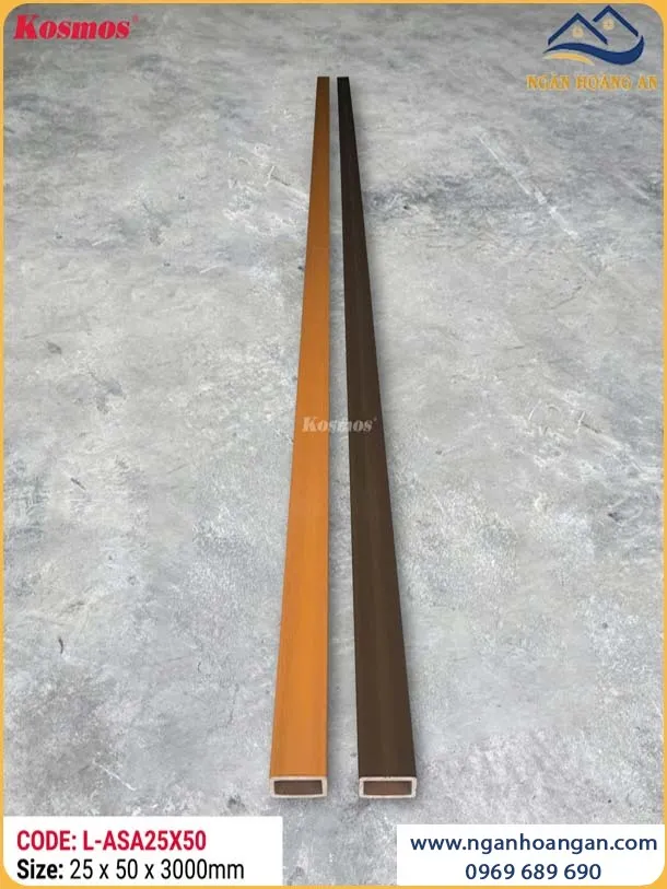 Thanh Lam Gỗ Nhựa Phủ ASA Ngoài Trời Kosmos L-ASA25X50 Walnut